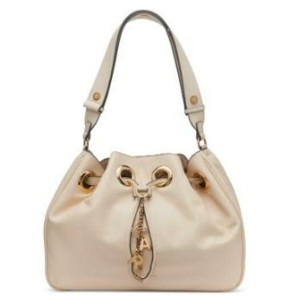 KARL LAGERFELD PARIS Desiree Large Cream Leather Hobo Purse